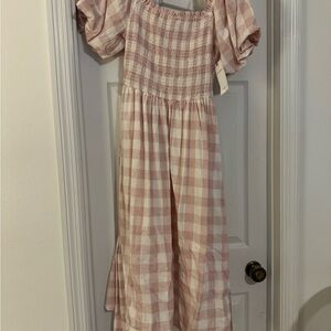 Red Dress Boutique Pink Plaid Midi Dress